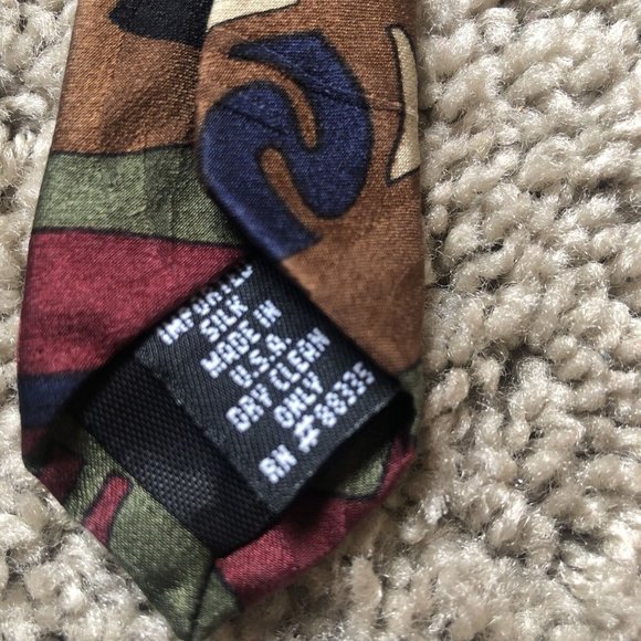 Urban Canvas MEN'S SILK Neck TIE BROWN BURGUNDY GREEN BLUE Brown 4 X 57 - Picture 4 of 9